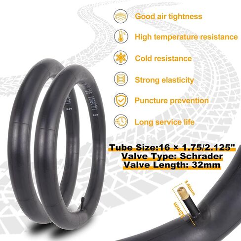 16" Kids Bike Replacement Tires 16x2.125 Inch Heavy Duty Butyl Rubber Puncture-Resistant Folding Bicycle Tires and Bike Tubes Schrader Valve with 2 Tire Levers for BMX Urban 2 Sets in Saudi Arabia