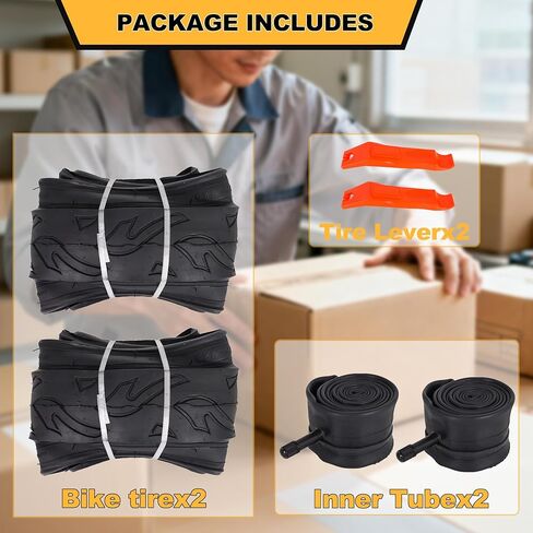 16" Kids Bike Replacement Tires 16x2.125 Inch Heavy Duty Butyl Rubber Puncture-Resistant Folding Bicycle Tires and Bike Tubes Schrader Valve with 2 Tire Levers for BMX Urban 2 Sets in Saudi Arabia