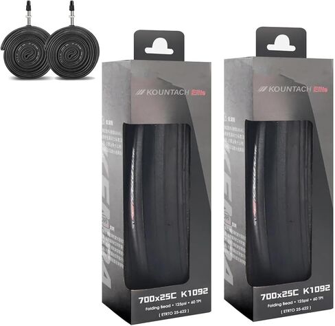 2-Pack 700x25/28c Road Bike Folding Tires 60TPI 110PSI with 2-Pack Tubes in Saudi Arabia