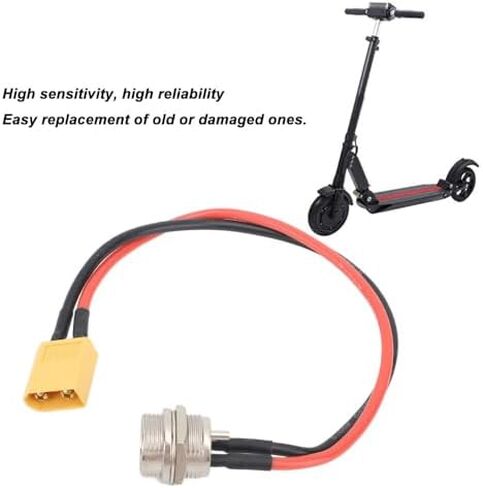 Charging Port Aluminum Alloy and ABS T-Type Port Electric Scooter Replacement Accessories for 8inch Kugoo Scooters(Black&Red) in Saudi Arabia
