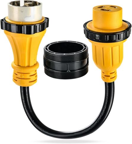 Marine Shore Power Adapter Cord, 50 Amp to 30 Amp, SS2-50P to L5-30R Twist Lock, 1.5 Ft Heavy Duty Copper Cable, ETL Listed for Boat, RV, Generator in Saudi Arabia