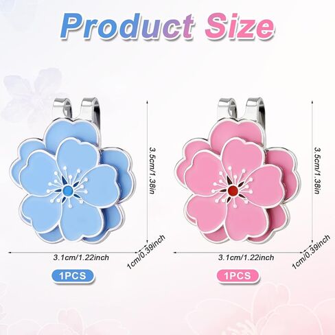 Magnetic Golf Ball Marker with Hat Clip, Golf Marker Magnet Cap Clip Set Flower Shape Ball Bag Accessories for Women Men Golfer Putting Green Gift (Blue) in Kuwait