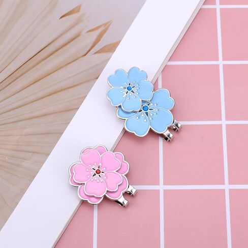 Magnetic Golf Ball Marker with Hat Clip, Golf Marker Magnet Cap Clip Set Flower Shape Ball Bag Accessories for Women Men Golfer Putting Green Gift (Blue) in Kuwait