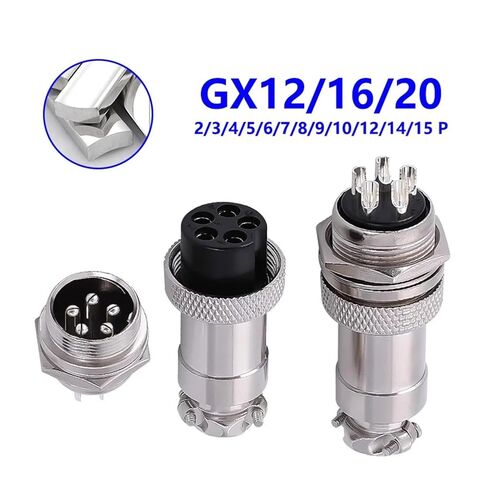 5 Sets of GX16/GX20 Gold-Plated Plugs and sockets 2/3/4/5/6/7/8/9/10 pin Male and Female Soldering Industrial connectors(20 Sets_5P) in Saudi Arabia