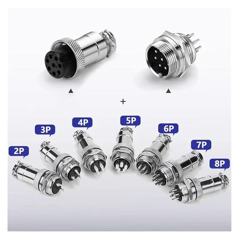 5 Sets of GX16/GX20 Gold-Plated Plugs and sockets 2/3/4/5/6/7/8/9/10 pin Male and Female Soldering Industrial connectors(20 Sets_5P) in Saudi Arabia
