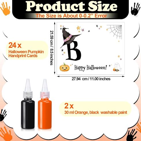 Fullhawl 24 Pcs Snowman Handprint Greeting Card Art Crafts Kit Washable Ink DIY Christmas Handprint Card Souvenir Art Set for Winter Party Handmade Gift in Saudi Arabia