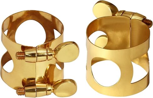 2Pcs Silver Alto Sax Ligature Alto Saxophone Ligature, Bass Clarinet Ligatures Saxophone Accessories Fastener for Music Mouthpiece Instrument in Saudi Arabia