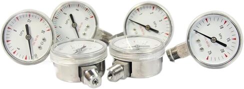 1PCS 1/4"NPT stainless steel gas pressure gauge bottom connection(0-6000psi,Bottom connection) in Saudi Arabia