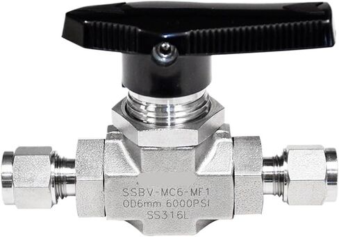 1PCS 1/8 inch 1/4 inch 3/8 inch 6mm 8mm 10mm 1000PSI stainless steel 316 gas ball valve medium pressure(6mm) in Saudi Arabia