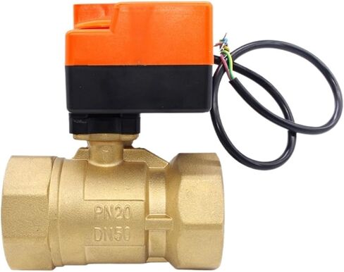 1 قطعة DN50 (G 2 ") AC220V 2-way 3-wire المحرك صمام كروي نحاسي الضغط المنخفض 1.6Mpa صمام كروي in Saudi Arabia