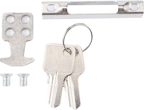 قفل خطاف للباب المنزلق من EVGATSAUTO، قفل من الفولاذ المقاوم للصدأ مزدوج الجوانب مع تباعد فتحة المسمار 6.7 بوصة للأبواب الزجاجية المتنقلة (أسطوانة المفاتيح) in Kuwait