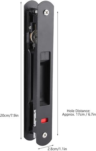 قفل خطاف للباب المنزلق من EVGATSAUTO، قفل من الفولاذ المقاوم للصدأ مزدوج الجوانب مع تباعد فتحة المسمار 6.7 بوصة للأبواب الزجاجية المتنقلة (أسطوانة المفاتيح) in Kuwait