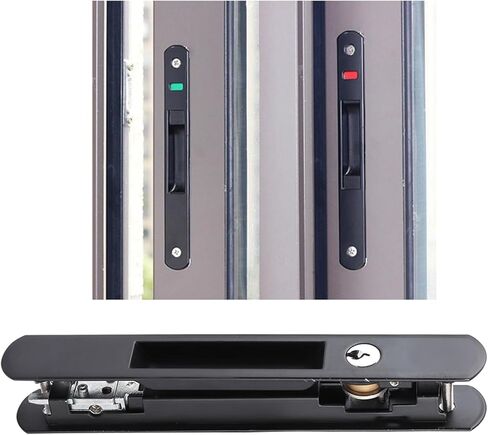 قفل خطاف للباب المنزلق من EVGATSAUTO، قفل من الفولاذ المقاوم للصدأ مزدوج الجوانب مع تباعد فتحة المسمار 6.7 بوصة للأبواب الزجاجية المتنقلة (أسطوانة المفاتيح) in Kuwait