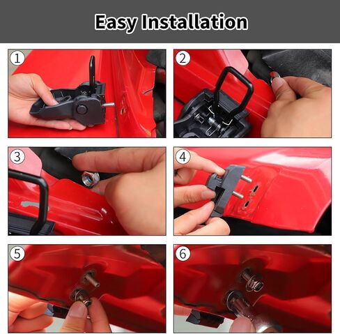 لقفل مزلاج غطاء محرك السيارة رانجلر، مزالج غطاء محرك السيارة من الألومنيوم لسيارة جيب رانجلر JK ملحقات خارجية سوداء قطعتين in Kuwait