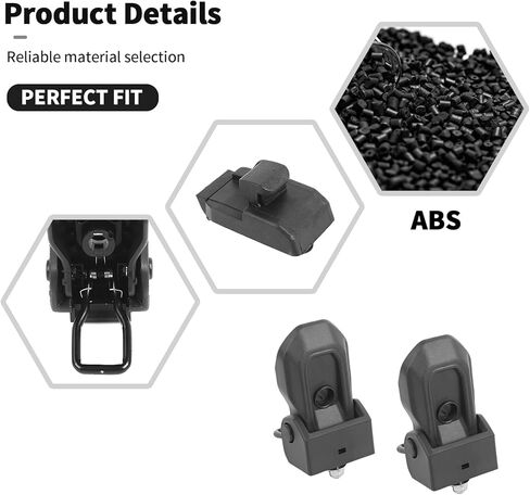 لقفل مزلاج غطاء محرك السيارة رانجلر، مزالج غطاء محرك السيارة من الألومنيوم لسيارة جيب رانجلر JK ملحقات خارجية سوداء قطعتين in Kuwait