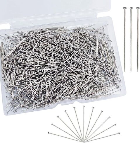 1000 PCS Straight Pins 1.18 Inch Stainless Steel Flat Head Sewing Pins for Crafts, Fine Satin Dressmaker Pins for Jewelry Making, DIY, Fabric, Quilting(1.18 Inch) in Saudi Arabia