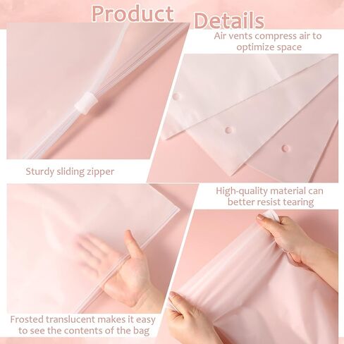 100 Pack Frosted Zipper Packaging Bags Clear Poly Bags Resealable Plastic Zipper Clothes Storage for Clothing Shirt Jeans Pants T-shirts Organizer Packaging Products (13.78 x 15.75 Inch) in Saudi Arabia