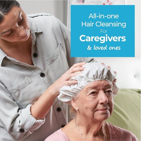 Scrubzz Shampoo Caps No Rinse for Elderly and Bedridden Patients, Rinse Free Shampoo Caps for Post Surgery and Hospital Stays, Waterless Hair Washing Shower Caps - 6 Pack in Saudi Arabia