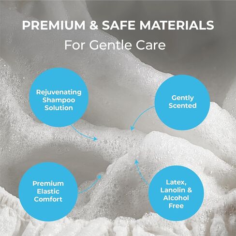 Scrubzz Shampoo Caps No Rinse for Elderly and Bedridden Patients, Rinse Free Shampoo Caps for Post Surgery and Hospital Stays, Waterless Hair Washing Shower Caps - 6 Pack in Saudi Arabia