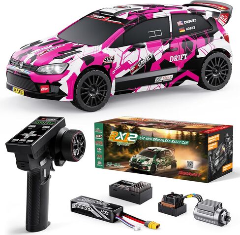 1:12 RC Rally Car Fast Max 50 MPH، سيارة الانجراف مع الجيروسكوب 4X4، سيارات RC سريعة بدون فرش مع بطارية 3S 2200 مللي أمبير، 1/12 سيارات التحكم عن بعد للبالغين للدفع الرباعي، لمضمار السباق والطين الأحمر in Kuwait