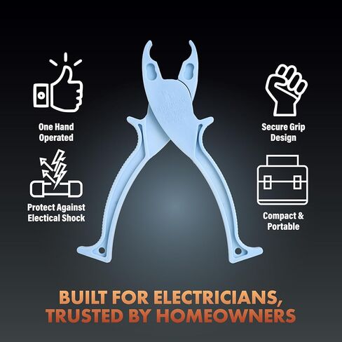 Newhouse Electric 7.25-in. Fuse Puller Tool NHE-FP-1, Non-Conductive Nylon Removal Tool for 13/32 to 13/16 in. Cartridge and Glass Fuses, Electrical Tool for HVAC, Home Improvement, and Panel Kits in Kuwait