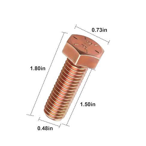 1/2-13 × 1-1/2 بوصة غطاء سداسي من الدرجة 8 مسامير كبيرة خشنة، مسامير سداسية فولاذية للبناء، تحسين المنزل - 10 قطع in Kuwait