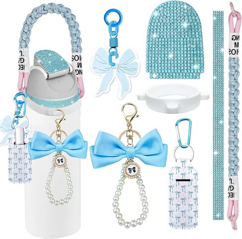 7PCS Accessories Bundle for Owala 24 oz 32 oz 40 oz Tumblers – Handle Strap, Silicone Ring, Charms & Stickers for Owala Tumbler, FreeSip, Candy Coated Water Bottle in Saudi Arabia