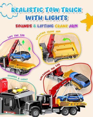 Kids Toys for 3 4 5 6 7 Years Old Boys, 15" Large Farm Truck with Loading Crane and 6 Trunks Friction Powered Truck Vehicle Toy for Toddler, Birthday Gifts for Boy Toddler Child in Saudi Arabia