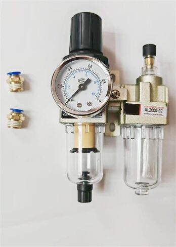 AC2010-02 Air Pump Compressor Oil Filter Regulator Trap Pneumatic Water Separator Pressure Manual Drainage 1Pcs(AC2010-02 w PC12mm) in Saudi Arabia