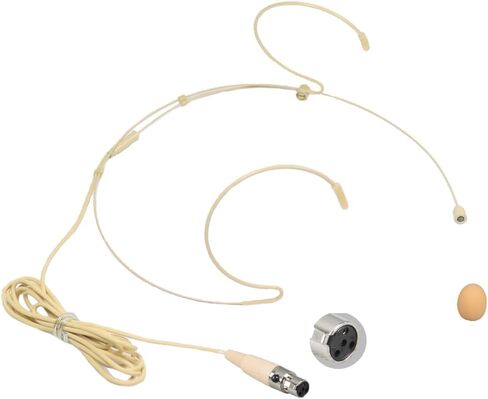 DH40 Omni-Directional Double Eer Hook Headset Microphone TA4F 4Pin XLR Mini for Shure ULX PGX SLX Wireless BeltPack Transmitter (Black) in Saudi Arabia