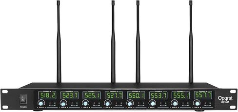 نظام ميكروفون لاسلكي ذو 8 قنوات، 8 ميكروفونات معدنية كاملة محمولة، نطاق UHF 300 قدم، تردد ثابت، كاريوكي ديناميكي، دي جي، مدرسة الكنيسة، التحدث، مؤتمر، حفل زفاف in Kuwait