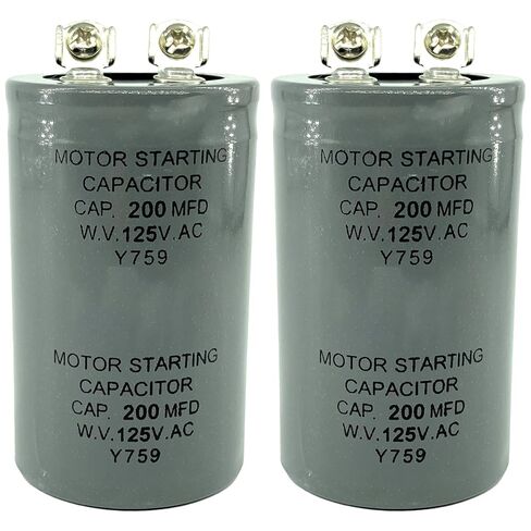 مكثفات CD60 200 فائق التوهج 200MFD 125VAC مكثفات تشغيل المحرك المكونة من قطعتين لأنظمة التدفئة والتهوية وتكييف الهواء وتكييف الهواء والتبريد والمحركات الكهربائية in Kuwait