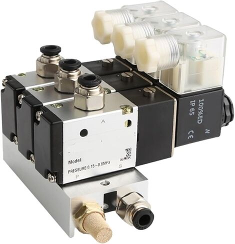 1PCS 3V110-06 Electromagnetic normally closed solenoid valve block with silencer accessories base manifold DC12V 24V AC 110V 220V 3 ports(AC110V 4 In 4 out,3V110-10F) in Saudi Arabia