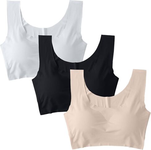 Seamless U-Neck Bra (3-Pack) - Breathable Invisible Comfortable Intimate Apparel for Women, Perfect for Daily Wear & in Saudi Arabia