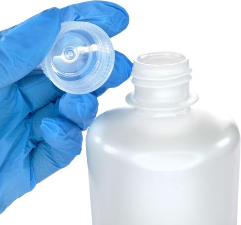 EISCO - Pack of 12, 250mL Sterile Narrow Mouth HDPE Translucent Reagent Bottles with Polypropylene Caps, Leak-Proof, Chemical Resistant, Laboratory Storage Bottles, -100 to 120°C Temperature Range in Saudi Arabia