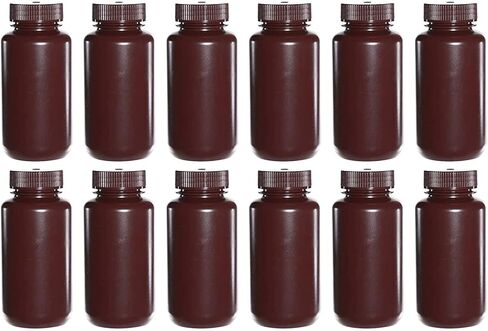 زجاجات كاشف HDPE واسعة الفم مقاومة للأشعة فوق البنفسجية مع أغطية، 4 أونصة 125 مل، عبوة من 24 قطعة in Kuwait