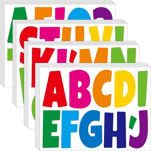 Bemeol Letter Stickers 378 Pcs Bulletin Board Letters for Classroom 4 Inch Alphabet Cutout Letters for Poster Board Display Home Classroom School Decor(Black) in Saudi Arabia