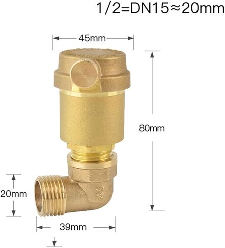 1PCS 1/2" 3/4" 1" Brass Elbow Flat Valve 1.6 MPa Pressure DN15 DN20 Pressure Relief Value Tool for Solar Water Heater(1/2") in Kuwait