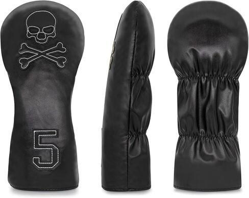 Golf Head Cover Club Covers Funny Fairway Wood Headcovers Head Covers Golf headcovers with Soft Lining for Golf Gift-Skull Style in Saudi Arabia