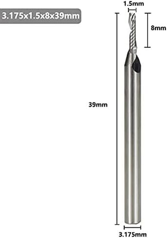 1pcs Single Flute O End Mill 1mm-3.175mm Shank Aluminum Cutting Spiral Milling Cutter Carbide CNC Router Bit in Saudi Arabia