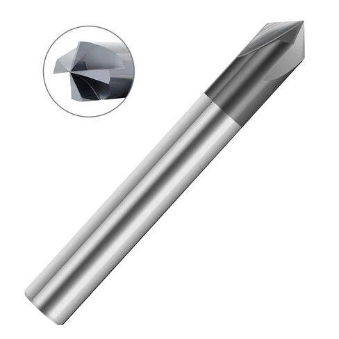 Carbide Chamfer End Mill 4 Flute V Groove Router Bit 3-25mm Dia 90 Degrees Engraving Milling Cutter for Alloy Steels(16xD16x100L) in Saudi Arabia