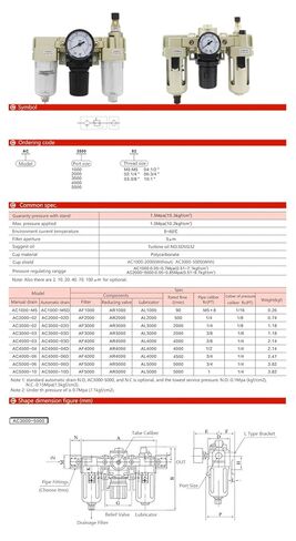 مجموعة واحدة من مجموعة صمام تنظيم ضغط فلتر الهواء AC4000-04 in Saudi Arabia