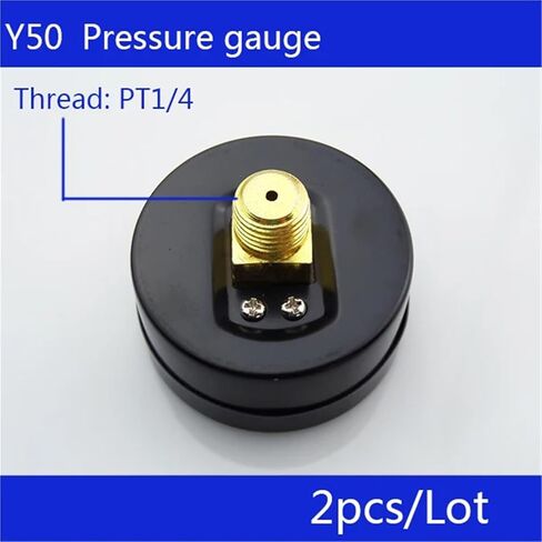 2 قطعة Y50 1/4 "موضوع صغير هوائي قياس ضغط الهواء نطاق القياس المحوري 1MPa in Saudi Arabia