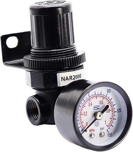 1 Pcs NAR2000 Pneumatic Pipeline Air Pressure Regulator Reducing Regulating Valve With Gague in Saudi Arabia