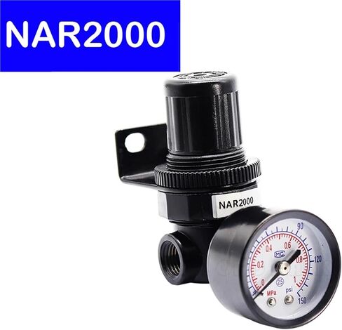 1 Pcs NAR2000 Pneumatic Pipeline Air Pressure Regulator Reducing Regulating Valve With Gague in Saudi Arabia