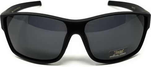LOCS Hardcore Shades نظارات شمسية رياضية بإطار كبير، إطار أسود غير لامع مع عدسات رمادية دخانية in Saudi Arabia