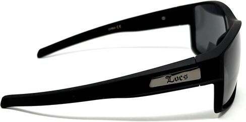 LOCS Hardcore Shades نظارات شمسية رياضية بإطار كبير، إطار أسود غير لامع مع عدسات رمادية دخانية in Saudi Arabia