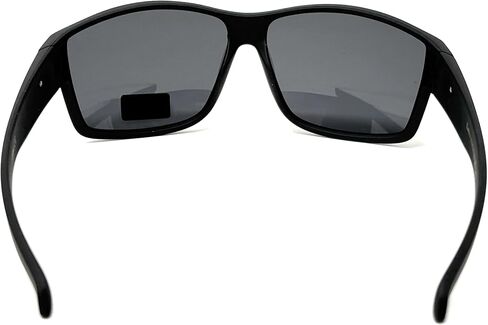 LOCS Hardcore Shades نظارات شمسية رياضية بإطار كبير، إطار أسود غير لامع مع عدسات رمادية دخانية in Saudi Arabia