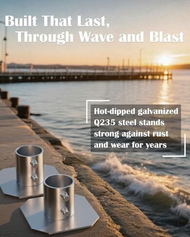 وسادة سفلية ثابتة مكونة من قطعتين، أجهزة لوحة قاعدة قاعدة قفص الاتهام الثابتة مقاس 8 بوصات × 8 بوصات، أجهزة دعامات قفص الاتهام العائمة لساق عمود أنبوب القدم، ودعم وإمساك الأرصفة ومنع الغرق في الطين in Kuwait