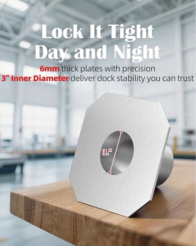 وسادة سفلية ثابتة مكونة من قطعتين، أجهزة لوحة قاعدة قاعدة قفص الاتهام الثابتة مقاس 8 بوصات × 8 بوصات، أجهزة دعامات قفص الاتهام العائمة لساق عمود أنبوب القدم، ودعم وإمساك الأرصفة ومنع الغرق في الطين in Kuwait